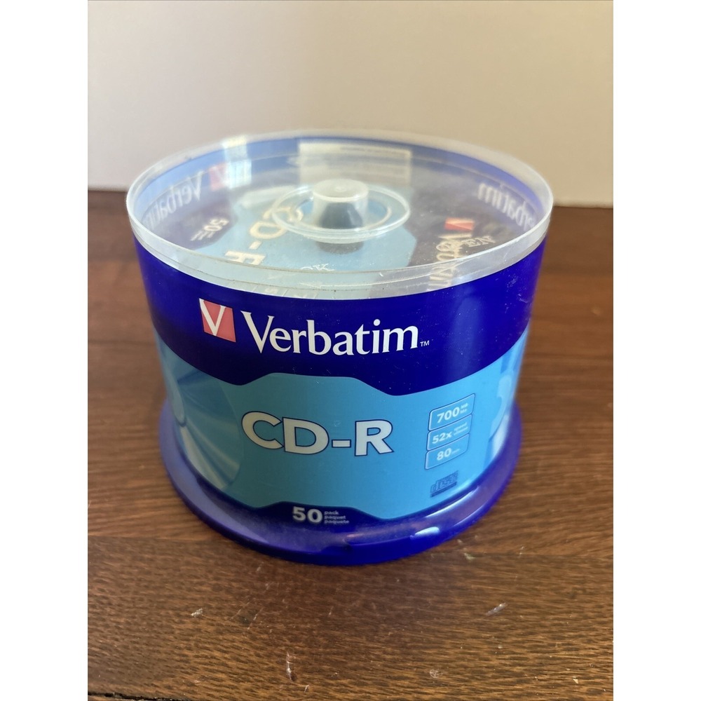 Verbatim CD-R Discs 700MB/80min 52x Spindle Silver 50/Pack‎ NEW